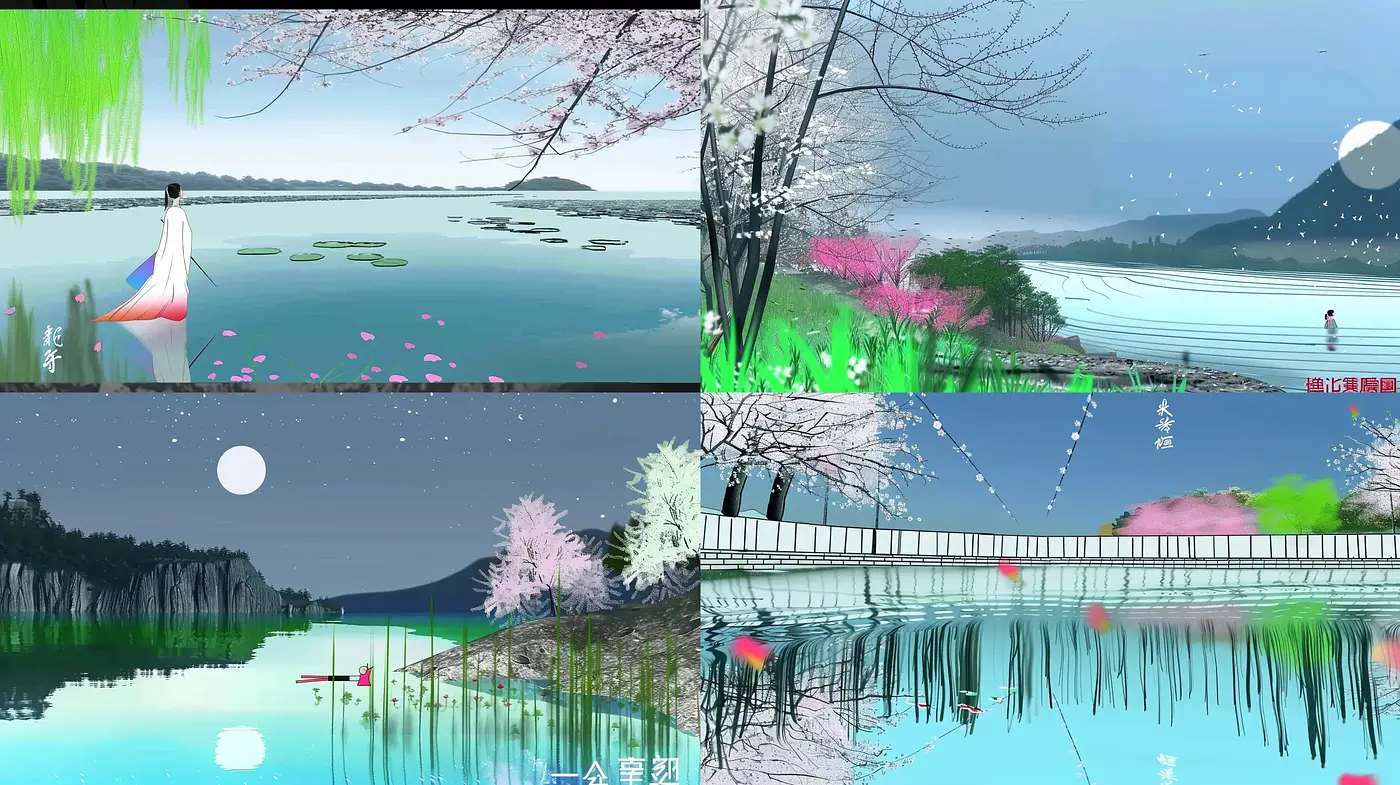 Ethereal Dreamscape: A Harmonious Fusion of East Asian Watercolor and Digital Art - Midjourney sref style