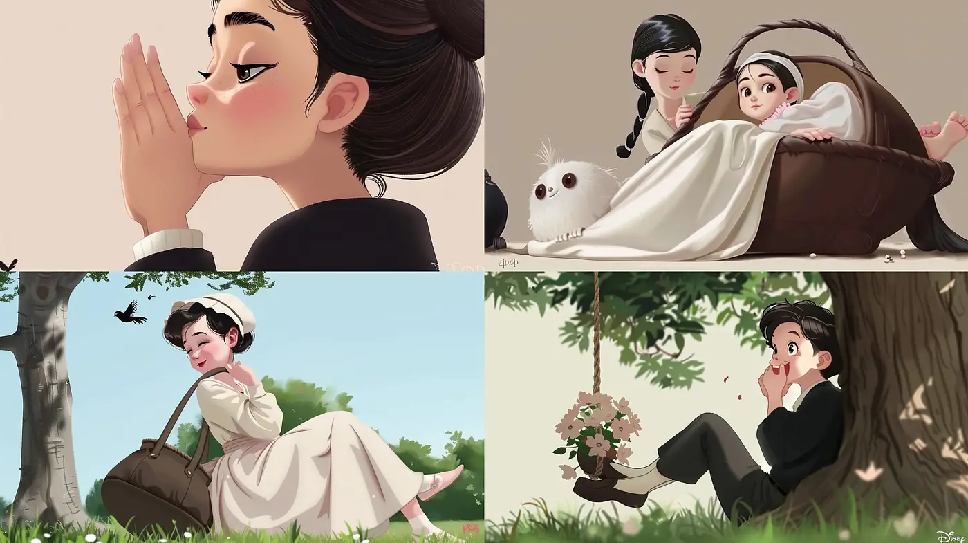 Whimsical Serenity: A Consistent Approach to Tranquil Storytelling in Illustration - Midjourney sref style