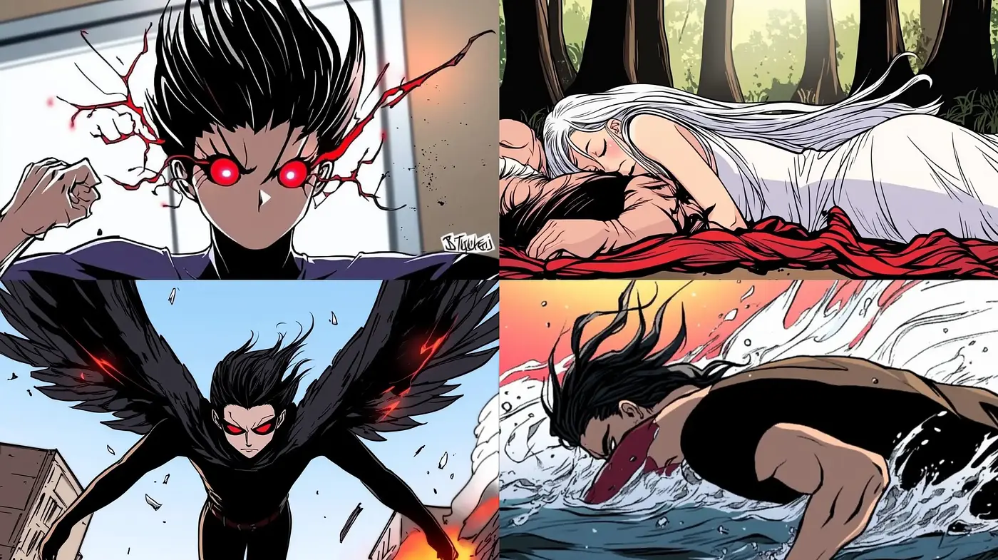 Dynamic Graphic Novel Aesthetic with Intense Emotive Undertones - Midjourney sref style