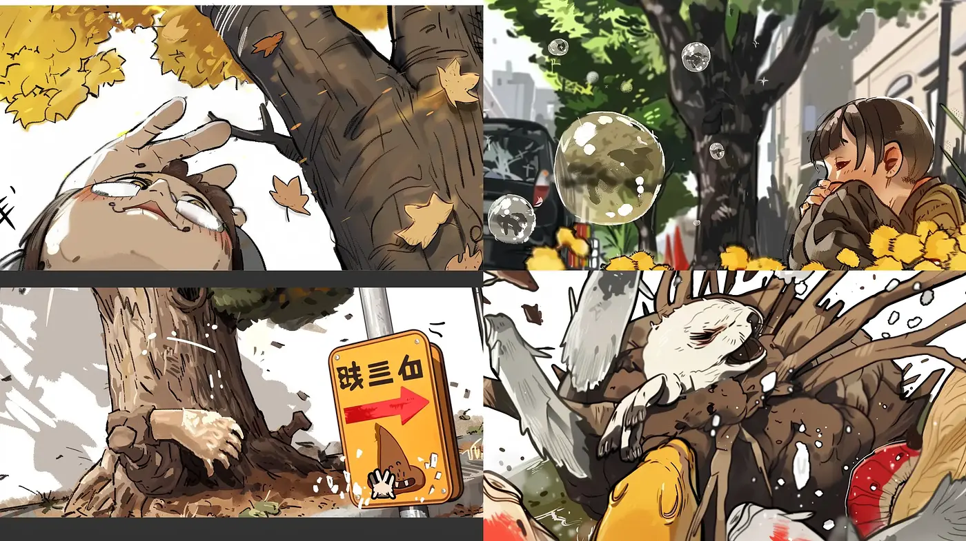 Ethereal Autumn Manga Homage with Pastel Undertones - Midjourney sref style