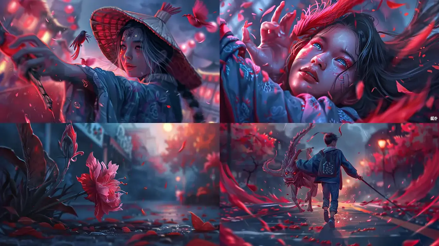 Vibrant and Enigmatic Urban Aesthetics with Ethereal Elements - Midjourney sref style