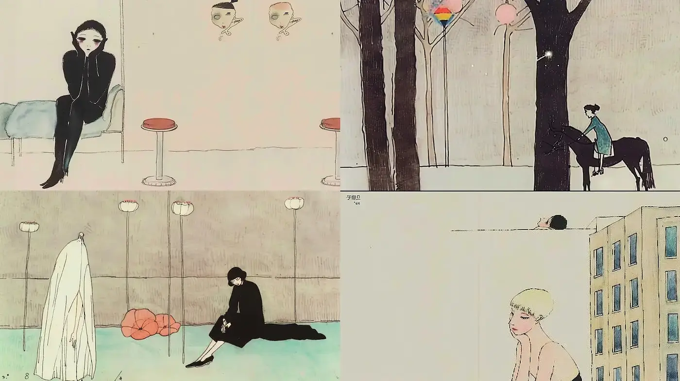 Artistic interpretation with dreamlike and whimsical elements - Midjourney sref style