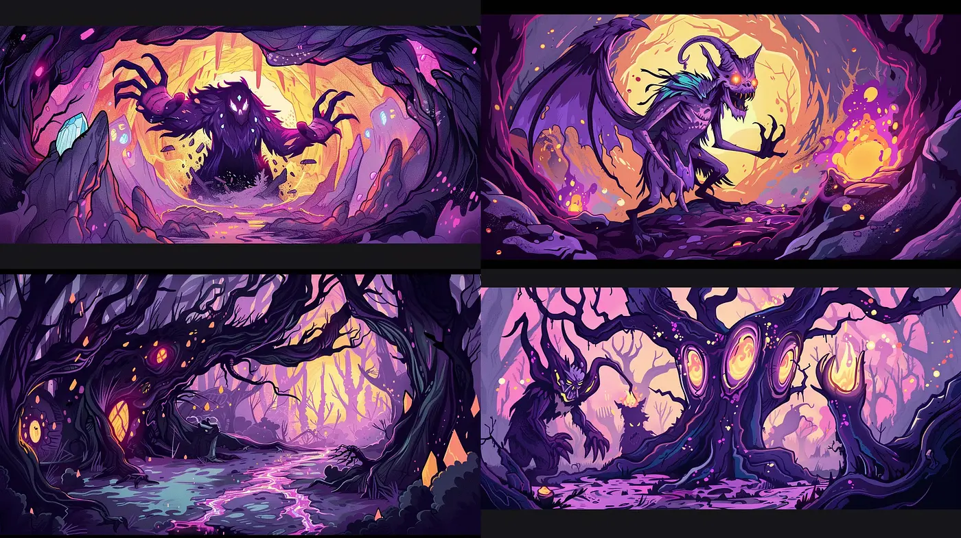 Surreal Twilight Fantasia: A Vivid and Dynamic Journey Through Dreamscapes - Midjourney sref style