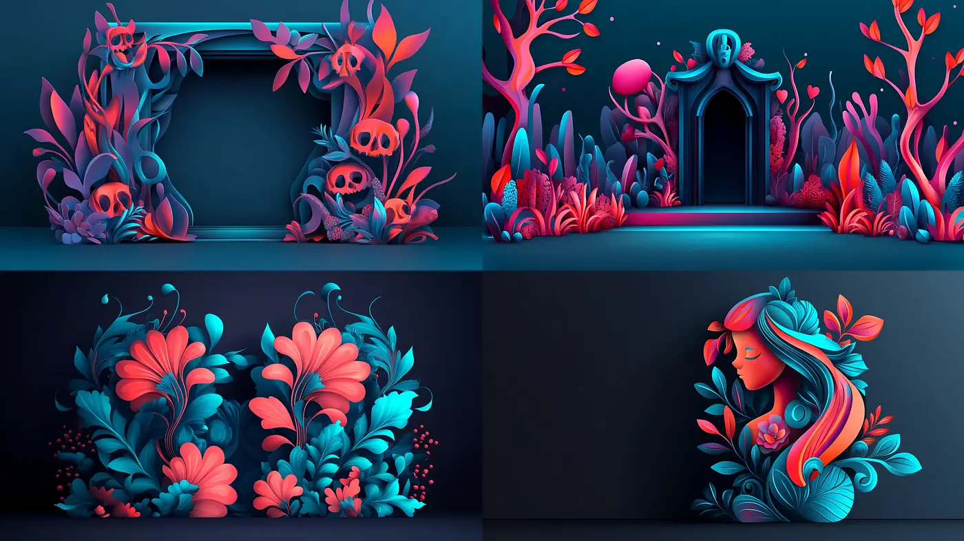 Luminescent Floral Dreamscape with Surreal Undertones - Midjourney sref style