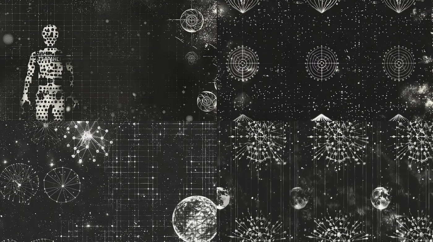 Refined Monochromatic Symphony with Surrealist Overtones - Midjourney sref style