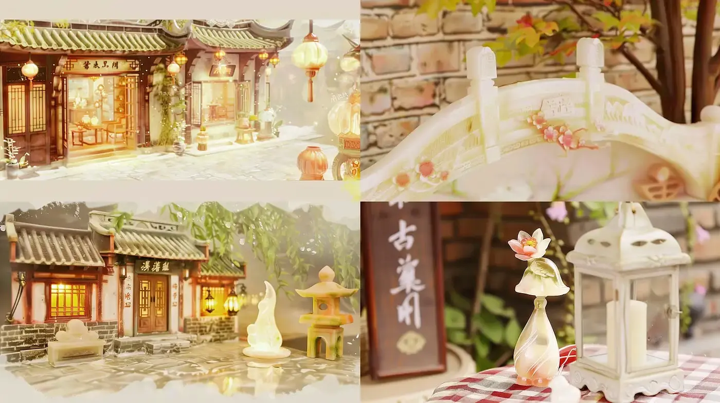 Serene Harmonies of Traditional Architecture and Ethereal Light - Midjourney sref style