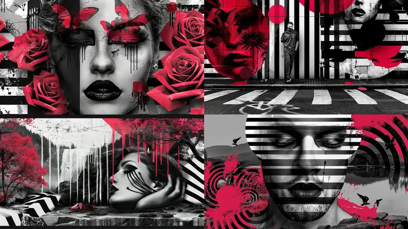 Bold and Striking Urban Aesthetic with Graphic Elements - Midjourney sref style