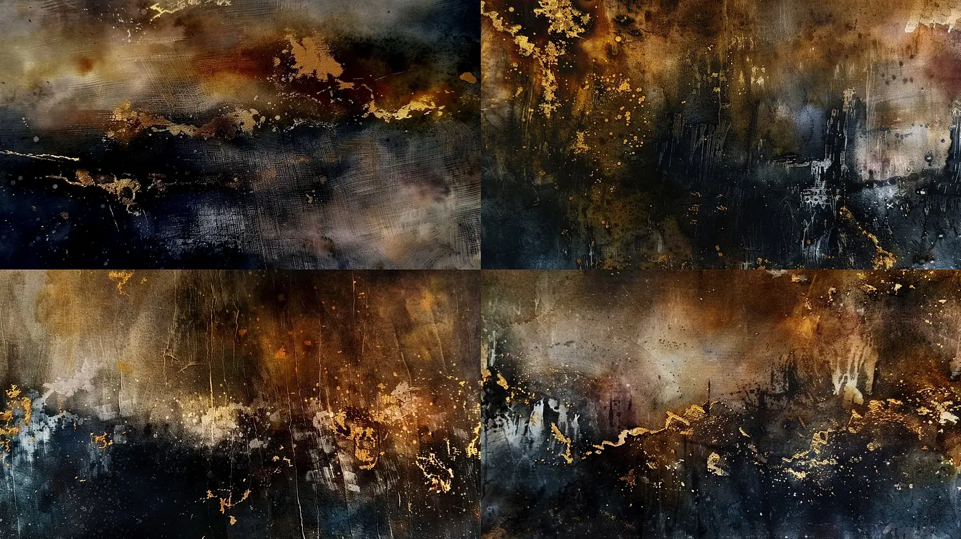 Ephemeral Textural Symphony: An Exploration of Abstract Melancholy in Art - Midjourney sref style