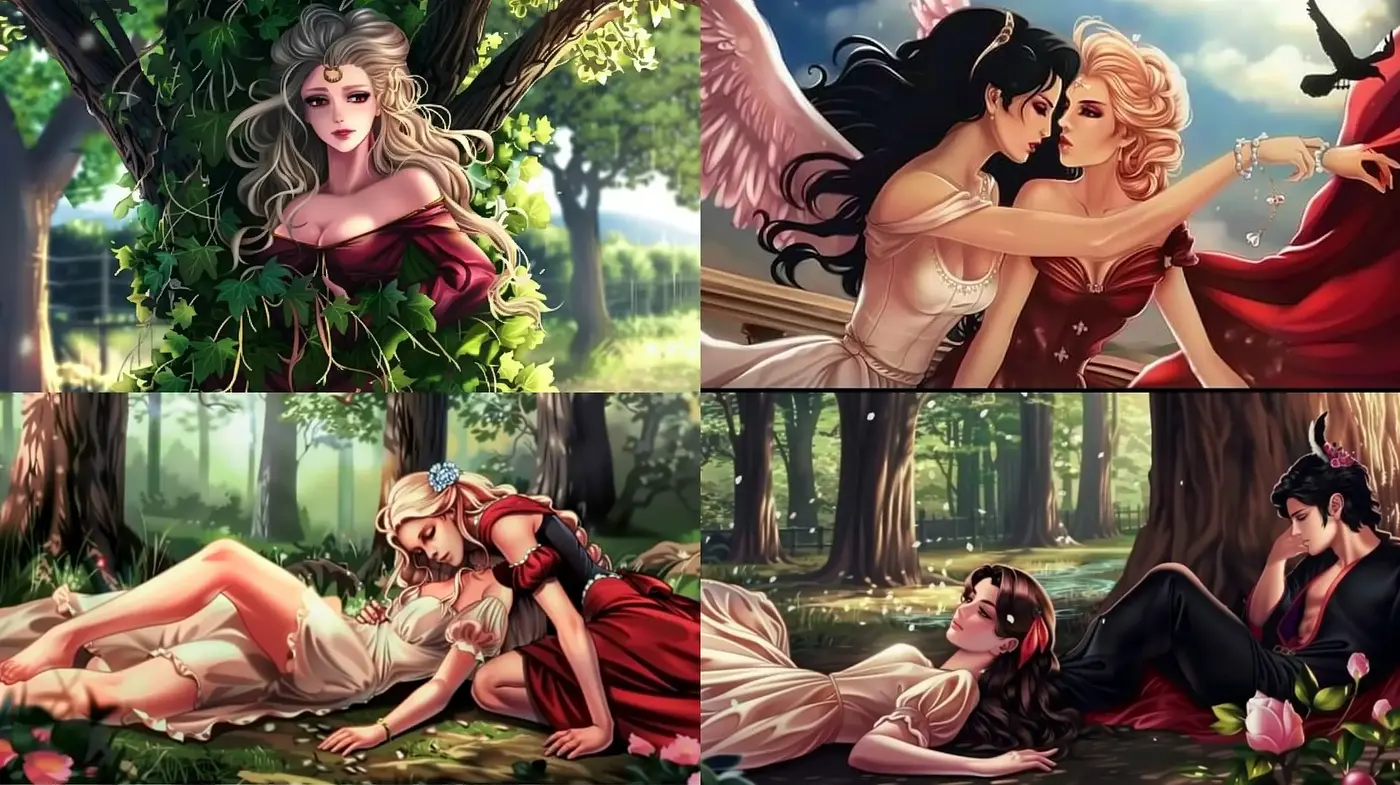 Romanticized Fantasy Enchantment in Lush Nature - Midjourney sref style