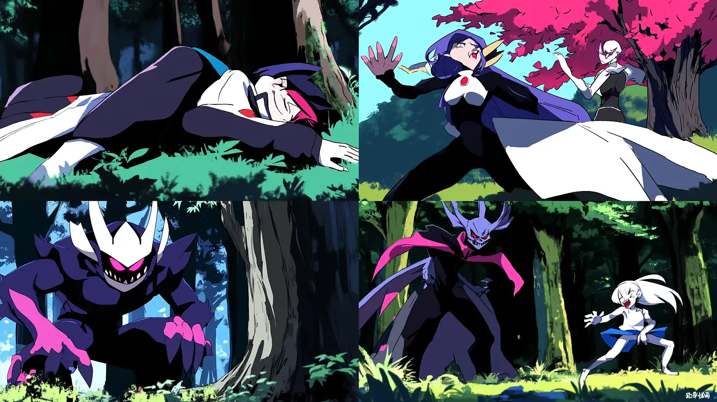 Dynamic Anime-Inspired Action Scenes with High Contrast - Midjourney sref style