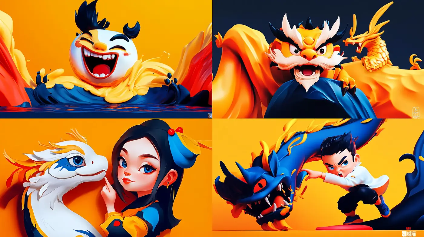 Dynamic High-Contrast Stylized Illustration with a Mythical Theme - Midjourney sref style