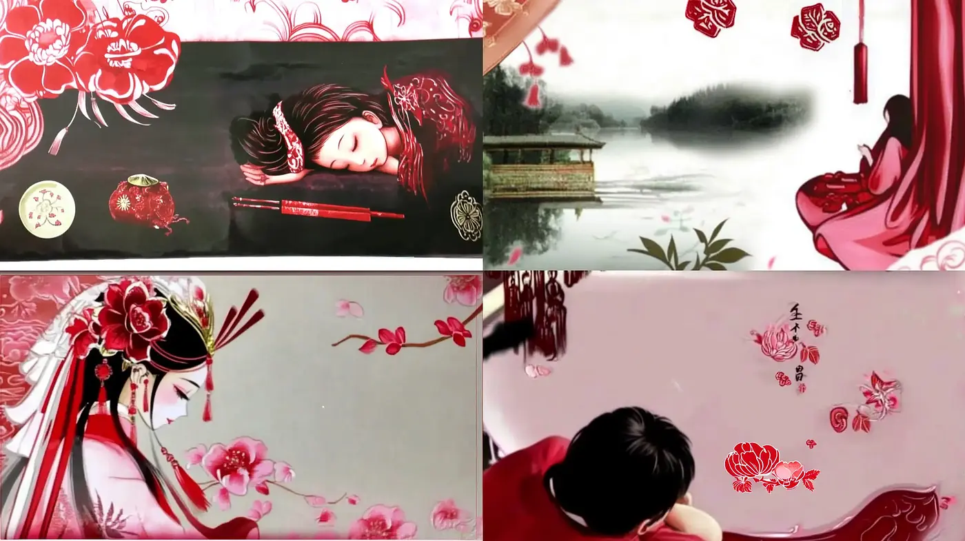 Ethereal Elegance in Red and White: A Fusion of Traditional Asian Essence and Dreamlike Serenity - Midjourney sref style