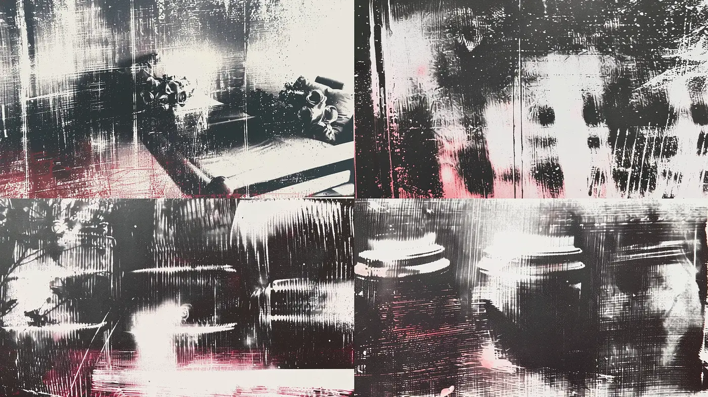 Abstract Expressionist Brushwork with Monochromatic Overtones - Midjourney sref style
