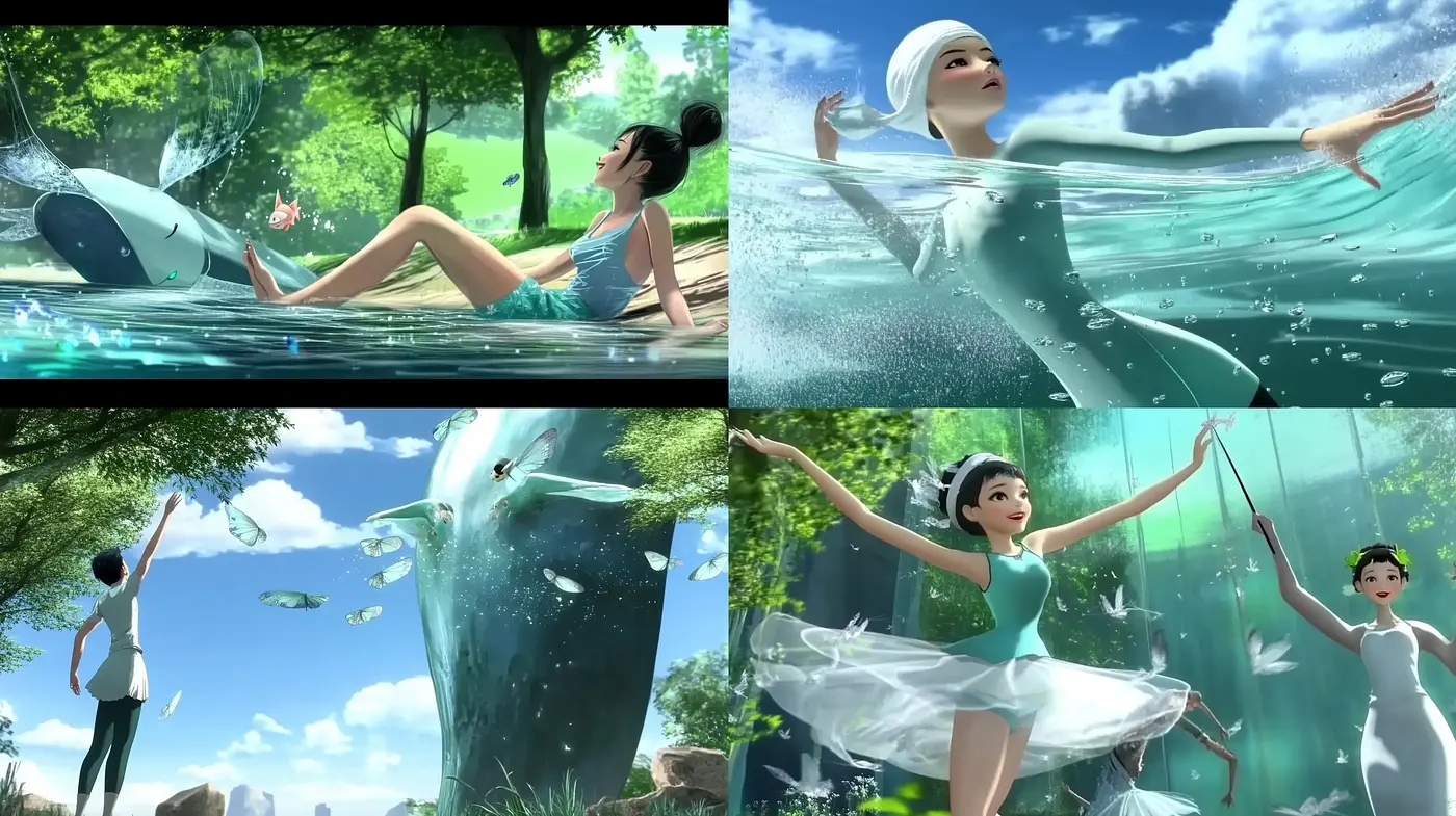 Ethereal Aquatic Ballet: A Dance with Serene Waters and Glistening Rays - Midjourney sref style
