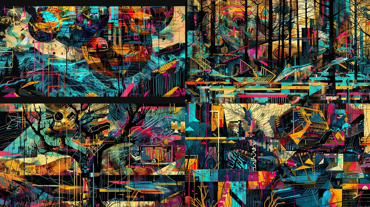 Neon-Noir Cyberpunk Tapestry - Midjourney sref style