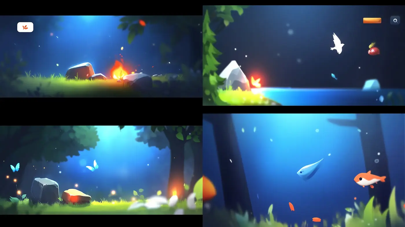 Ethereal Twilight Hues in Enchanted Forest and Underwater Vistas - Midjourney sref style