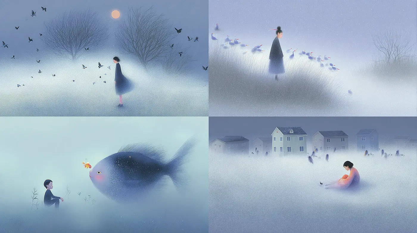 Dreamy, ethereal landscapes with a portraiture focus - Midjourney sref style
