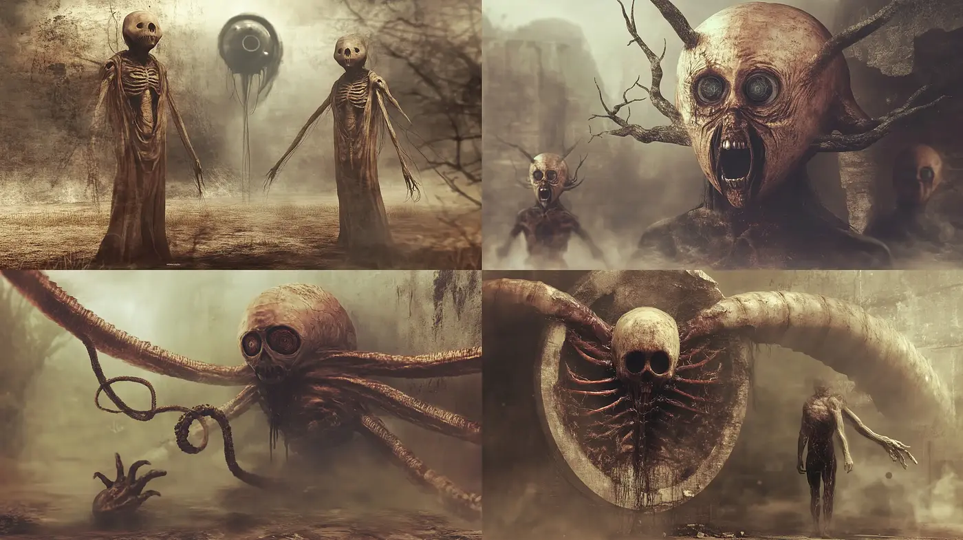 Eerie Surrealism and Macabre Fantasy Fusion - Midjourney sref style