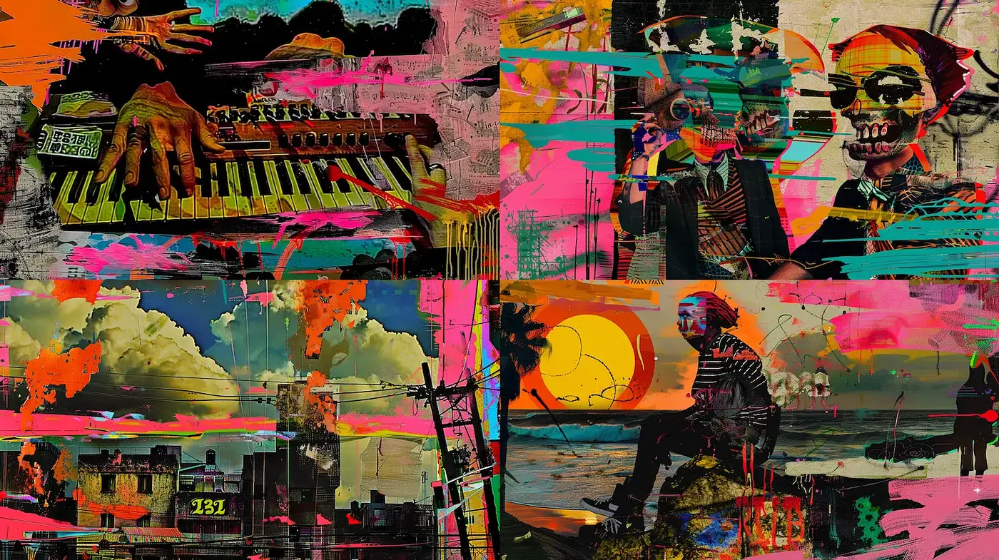 Vibrant and Eclectic Urban Aesthetics with a Vintage Touch - Midjourney sref style