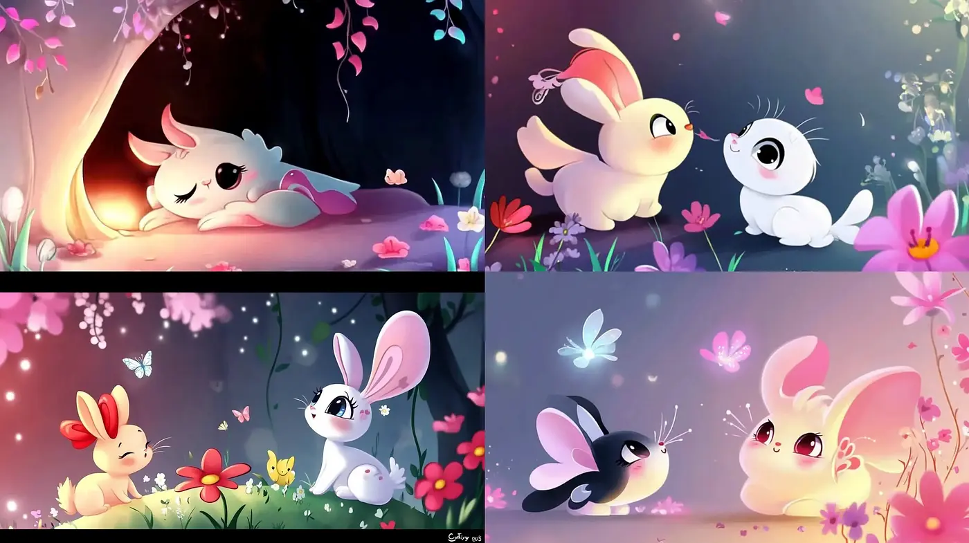 Enchanting Twilight Whimsy in Cartoon Illustration - Midjourney sref style