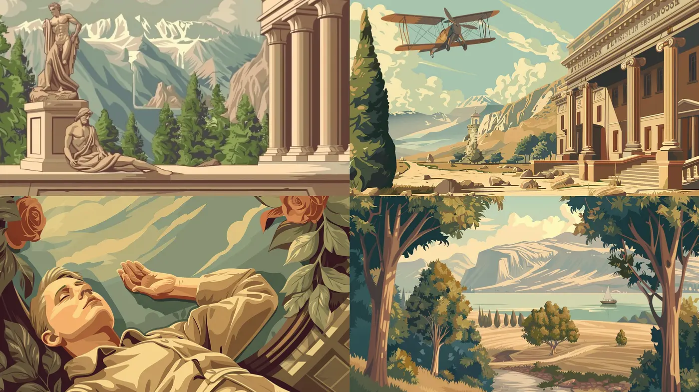 Ethereal Dreamscapes and Timeless Serenity: A Tapestry of Nostalgic Visions - Midjourney sref style