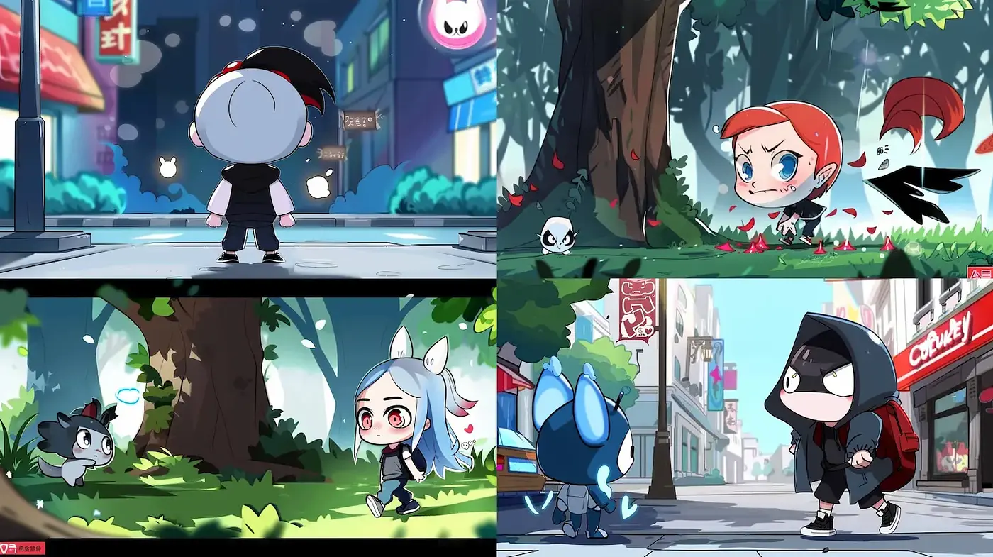 Charming and Whimsical Cartoon Aesthetic with Anime Influences - Midjourney sref style