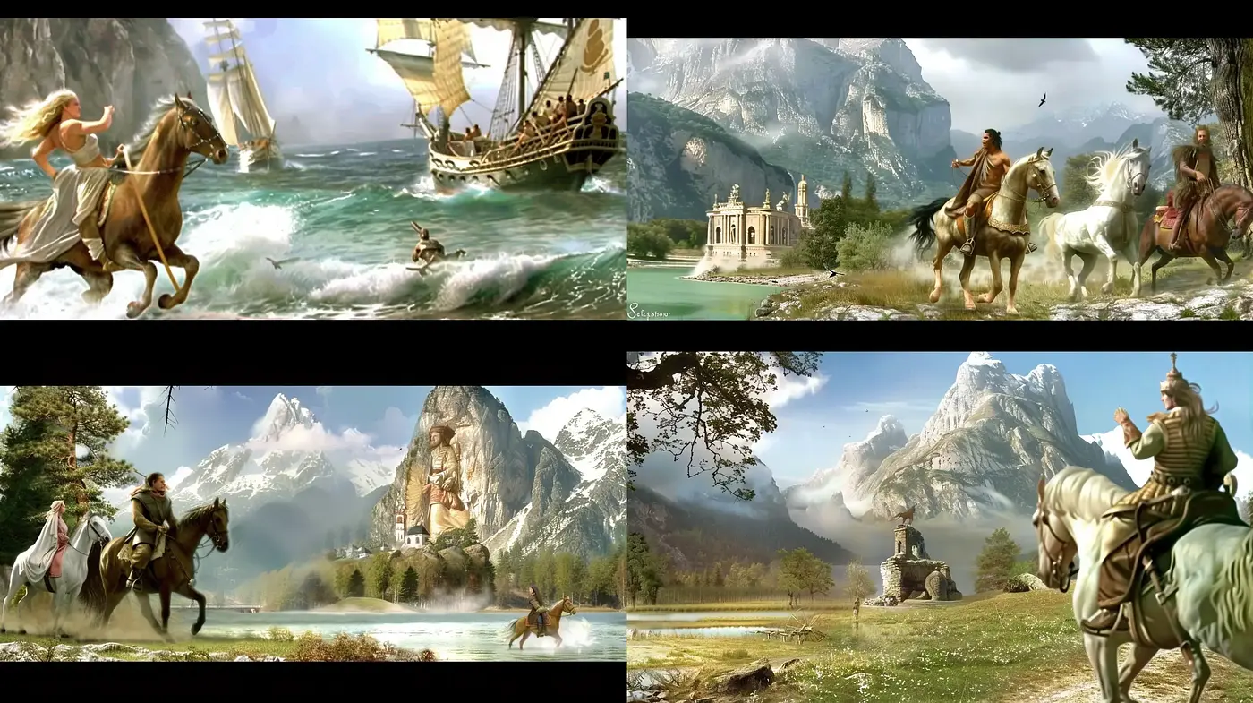 Epic Romanticism in Classical Landscape Environments - Midjourney sref style