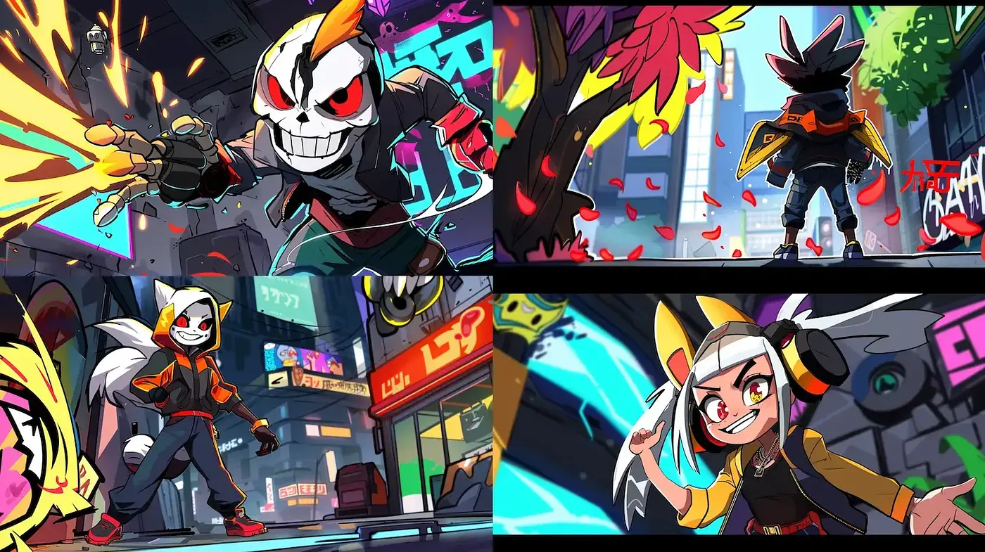 Dynamic Comic Book Chaos: A Fusion of Explosive Action and Vibrant Urban Energy - Midjourney sref style