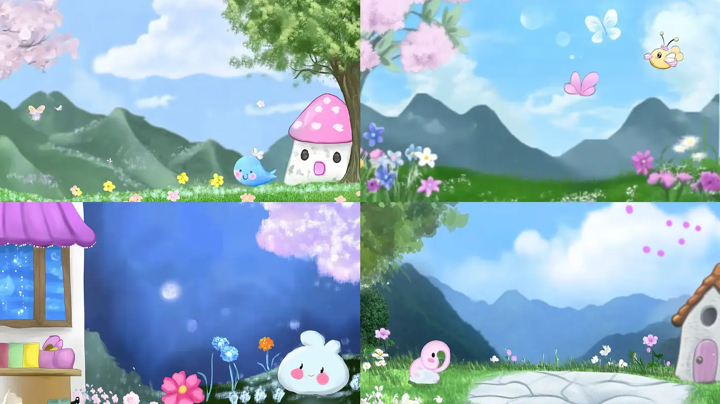 Enchanting Anime-Inspired Pastoral Vistas with Luminous Color Harmonies - Midjourney sref style