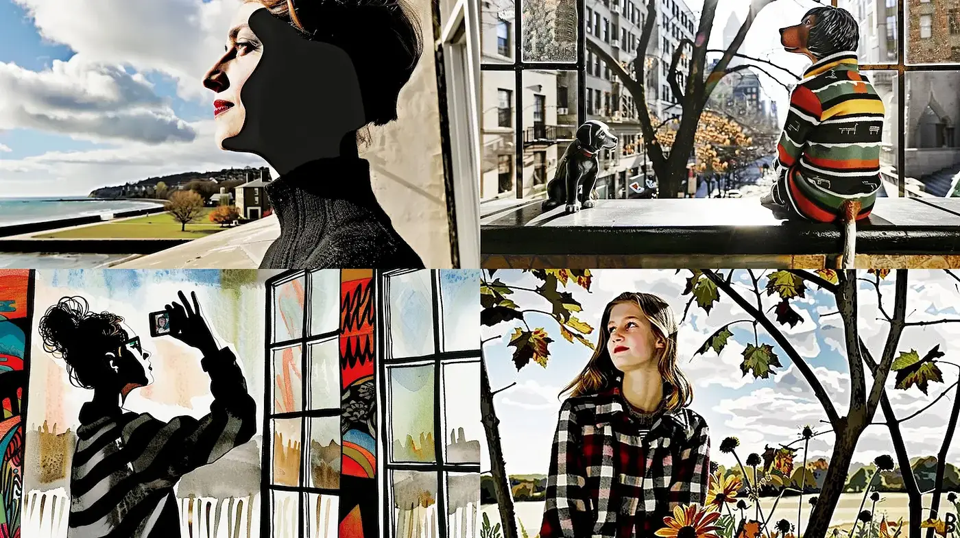 Diverse yet Cohesive Style with Surreal Influences and Vibrant Elements - Midjourney sref style