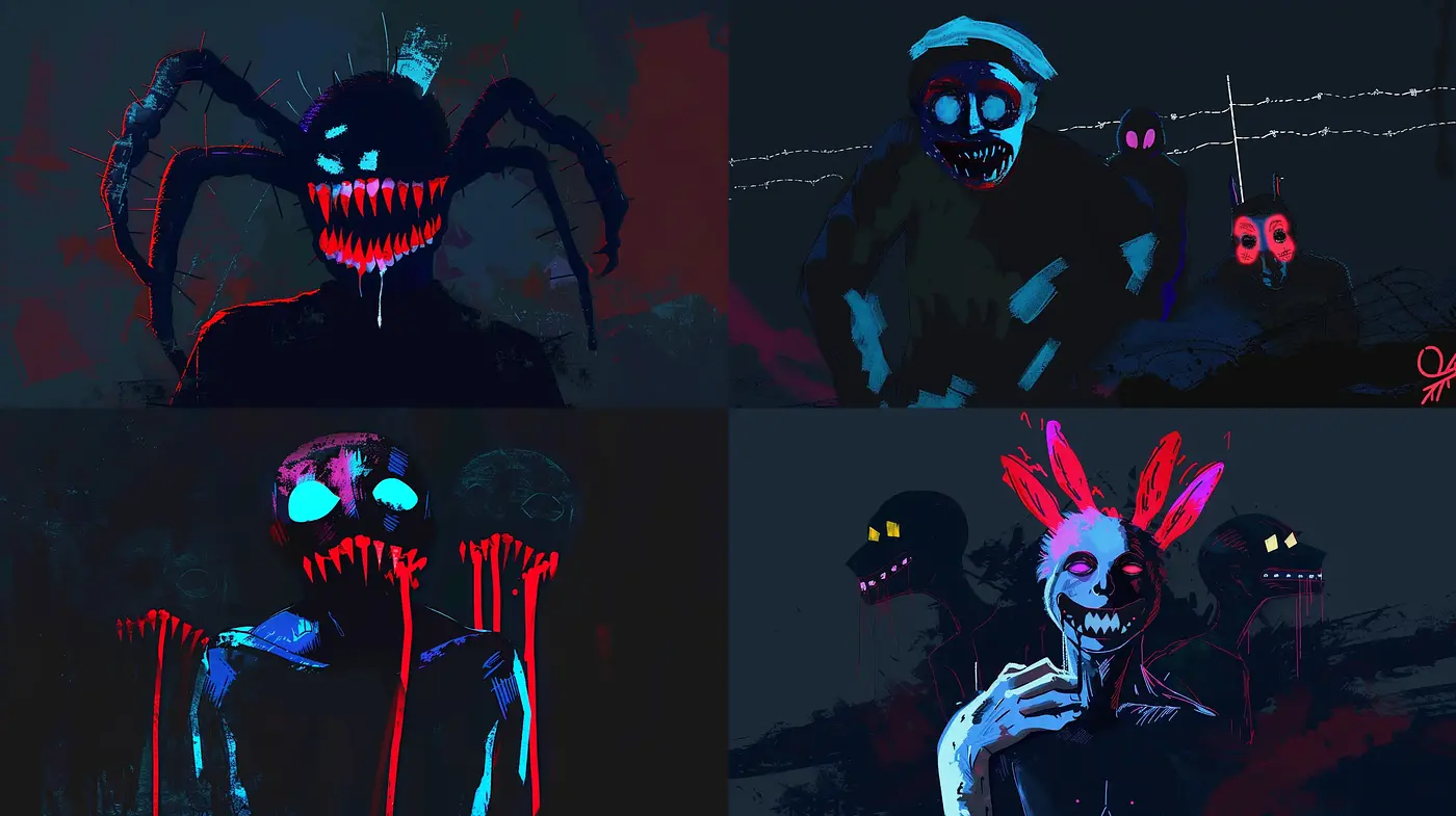 Eerie Nocturnal Hues with an Expressionist Twist - Midjourney sref style