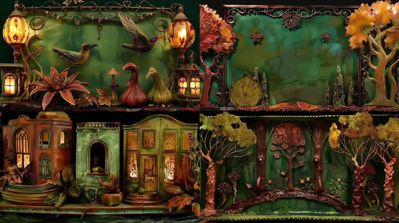Enchanted Autumnal Twilight: A Whimsical Fusion of Magic and Nature - Midjourney sref style