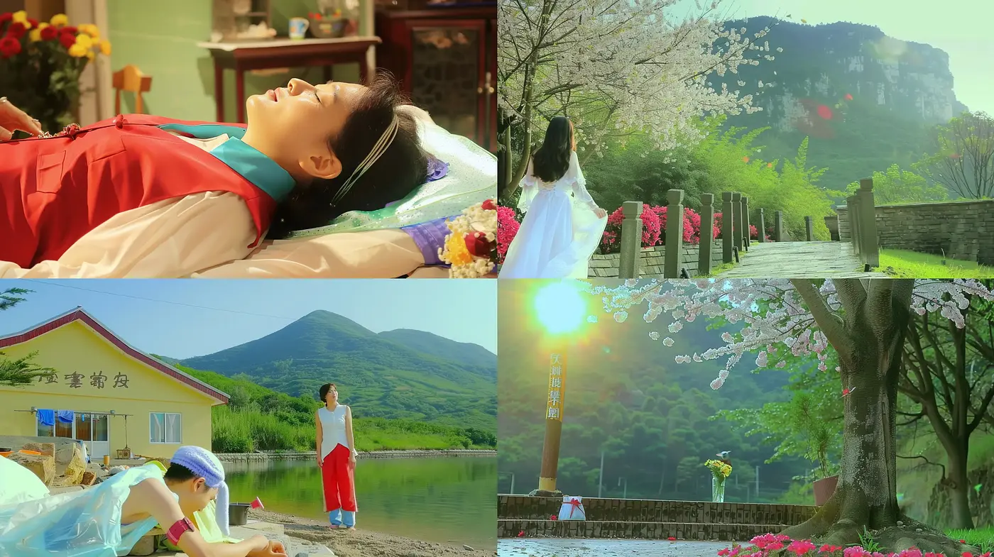 Luminous Pastoral Symphony: A Harmony of Vivid Nature and Serene Landscapes - Midjourney sref style