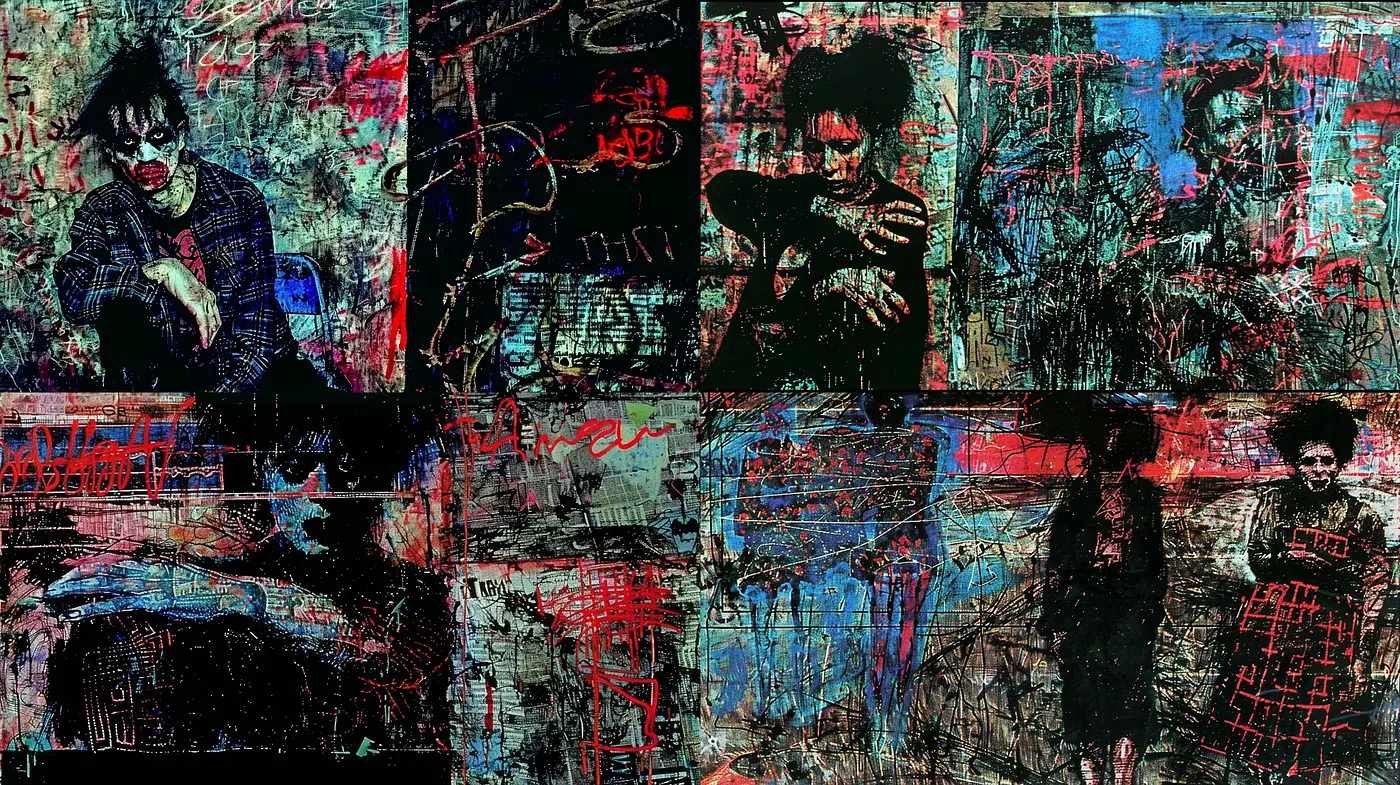 Abstract Expressionist Graffiti Fusion - Midjourney sref style