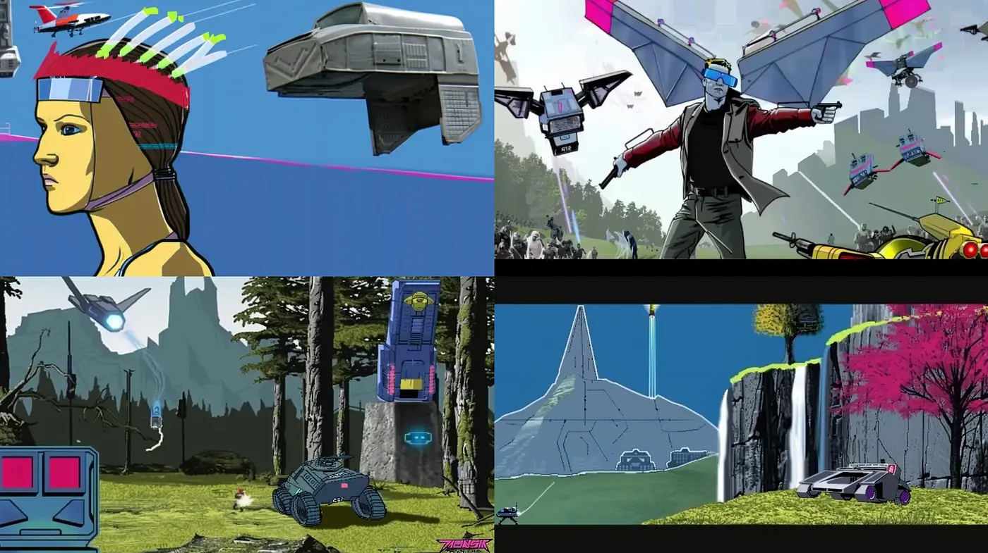 Futuristic Conceptualization with Retrofuturist Overtones - Midjourney sref style
