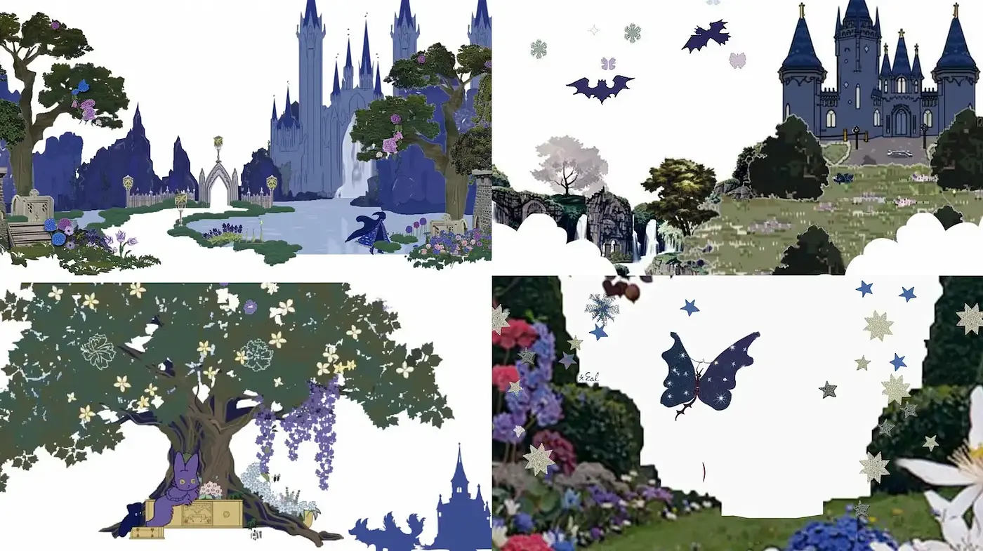 Whimsical Fantasy Landscape with Enchanted Elements - Midjourney sref style