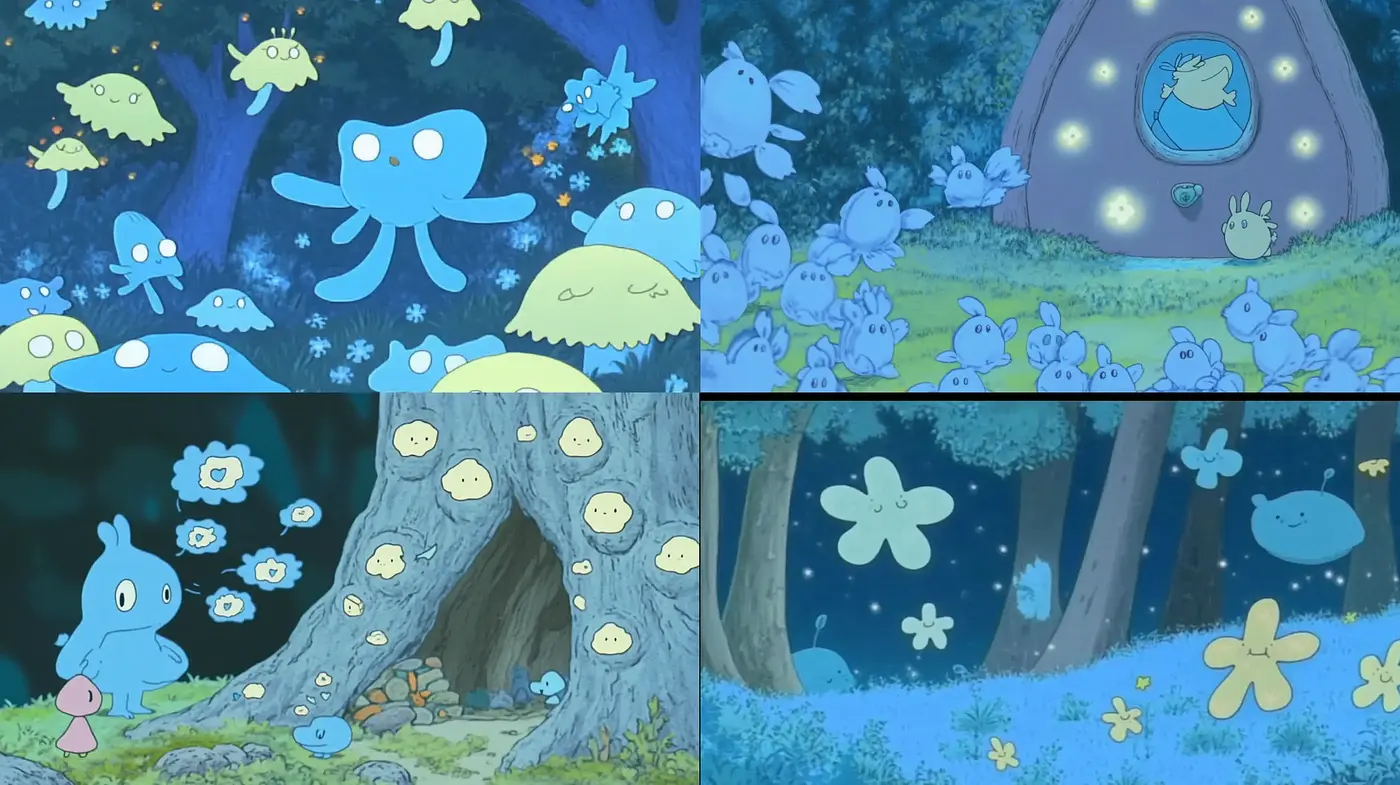 Mystical Enchanted Forest Rendered in Anime-Inspired Whimsy - Midjourney sref style