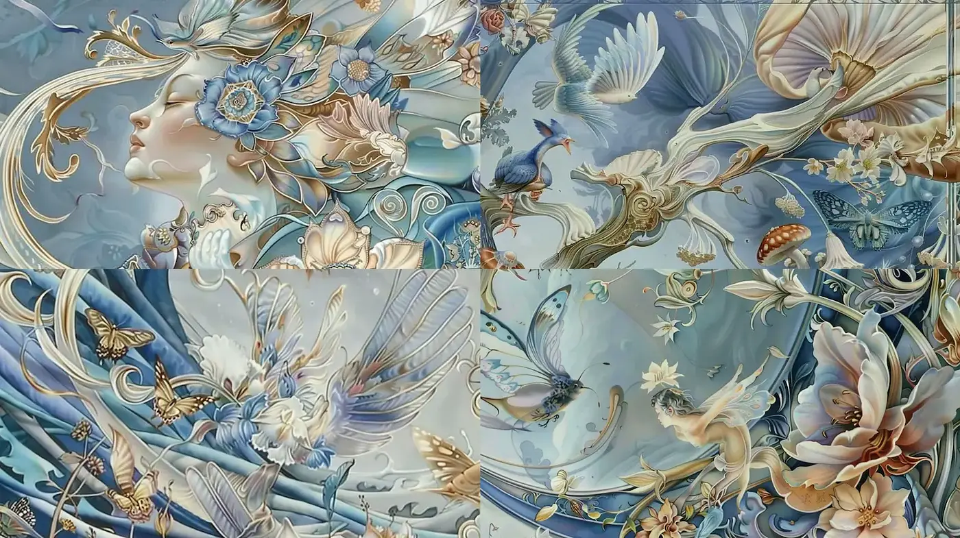 Intricate Whimsical Aesthetic with Ethereal Elements - Midjourney sref style