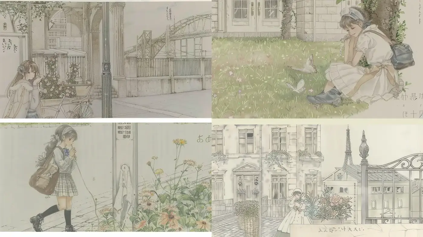 Whimsical and Detailed Illustrations with Nostalgic Charm - Midjourney sref style
