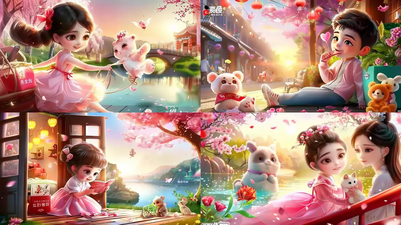 Charming and whimsical illustration inspired by playful fantasy elements - Midjourney sref style