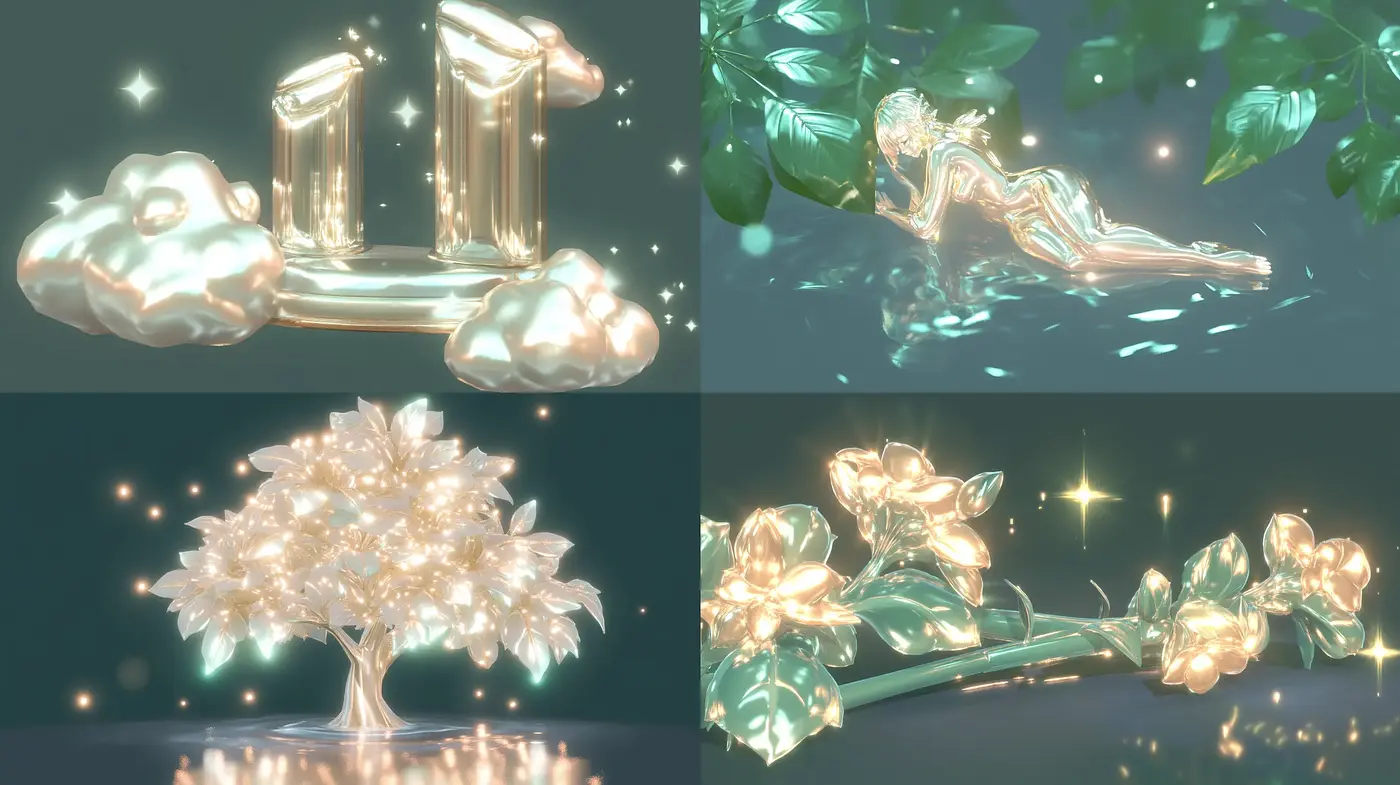 Luminescent Dreamscape with Ethereal Glow - Midjourney sref style