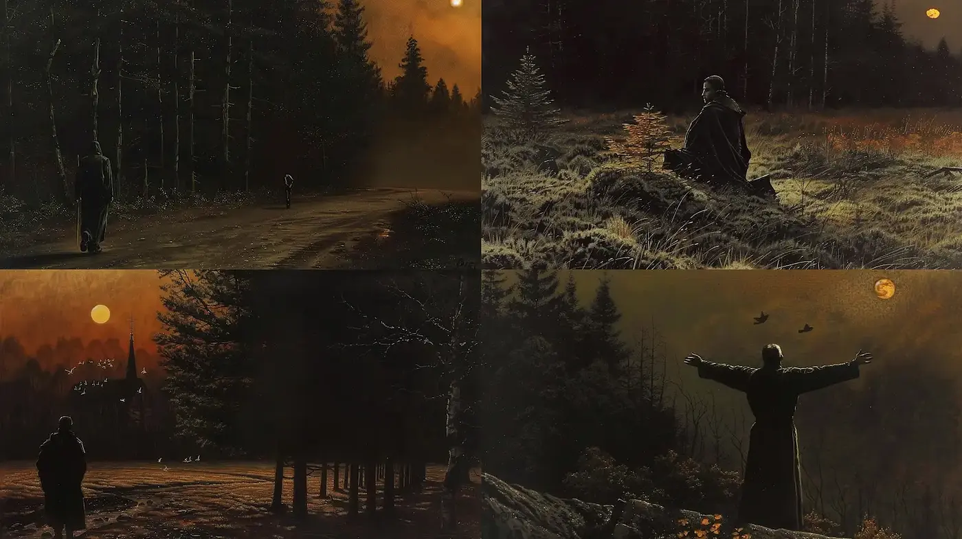 Mysterious and Enigmatic Landscape with Ethereal Elements - Midjourney sref style