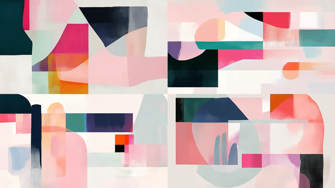 Serene Abstraction: A Harmonious Fusion of Soft Geometry and Pastel Tones - Midjourney sref style