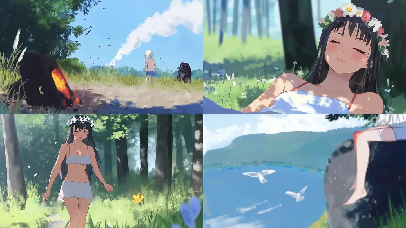 Serene Nature-Infused Anime-Inspired Artistic Interpretations - Midjourney sref style