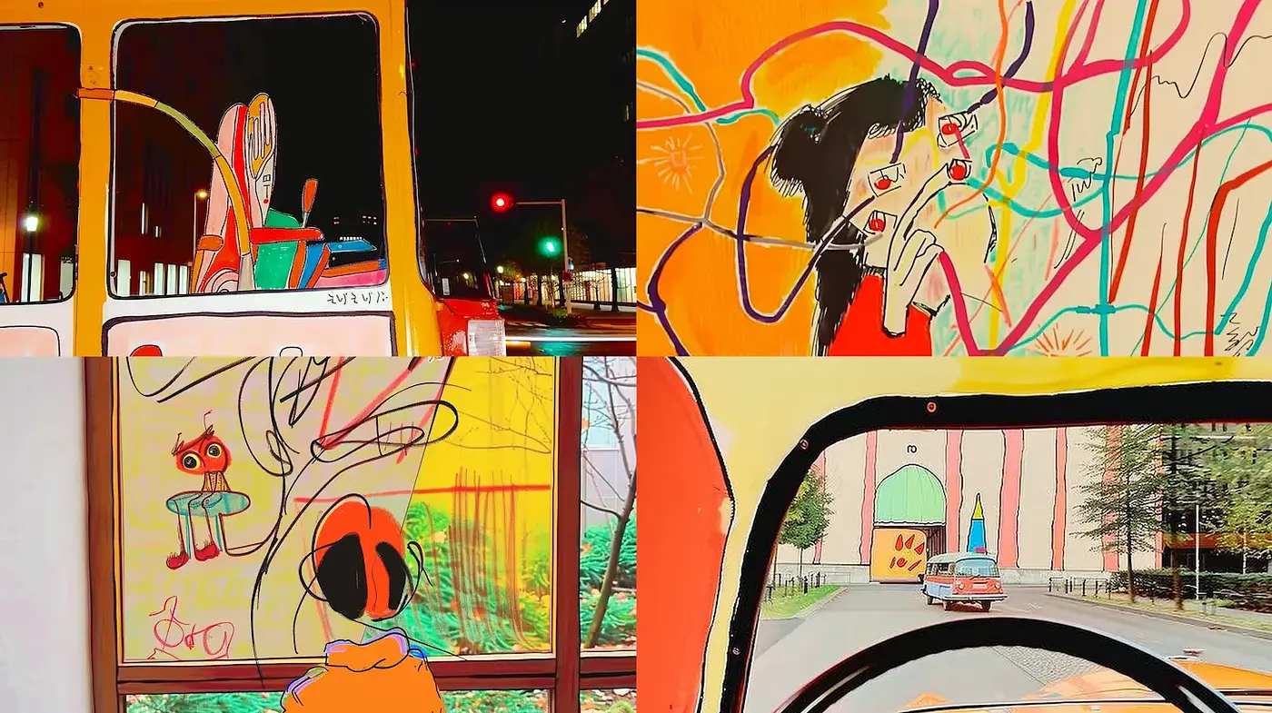 Vibrant and whimsical illustrations with a playful abstract approach - Midjourney sref style