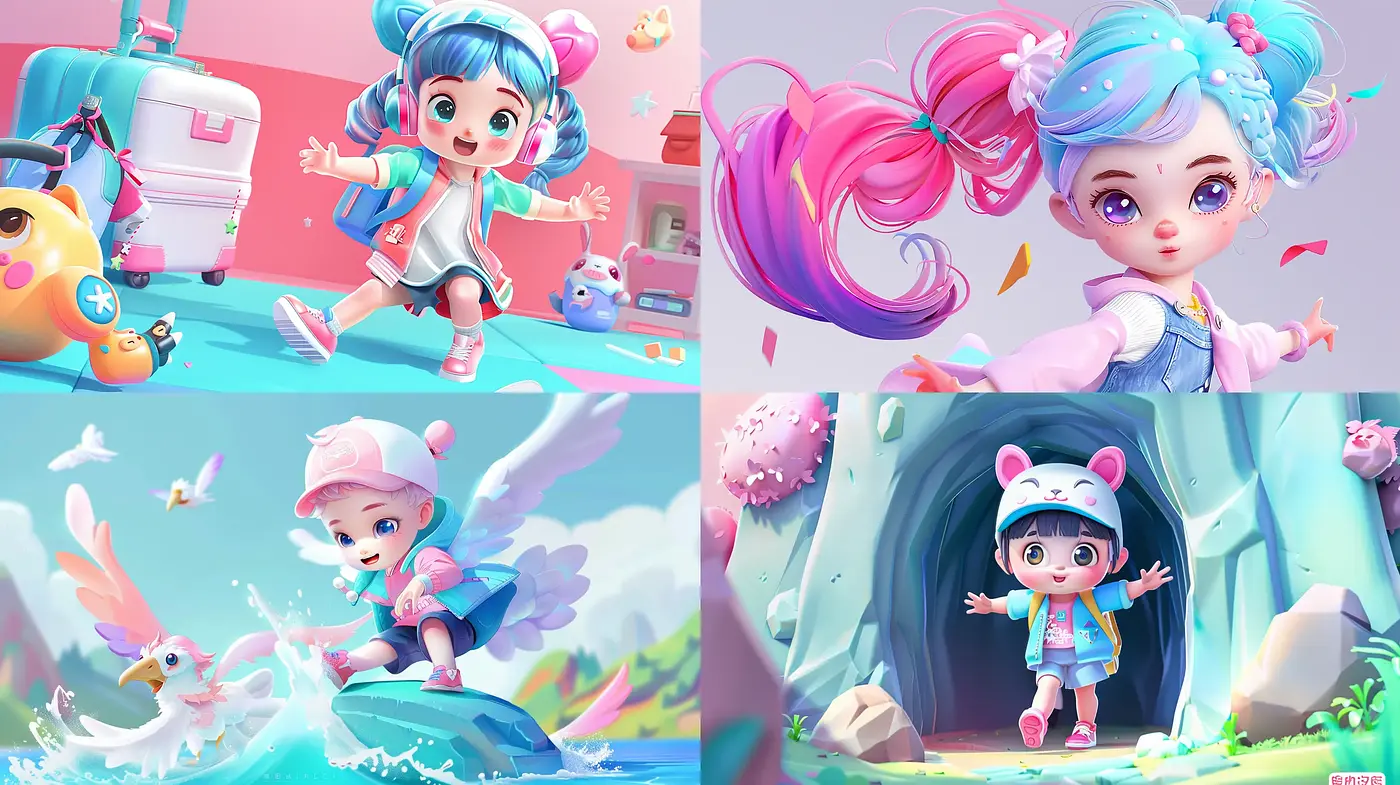Whimsical Pastel Dreamscape: A Consistent Candy-colored Journey - Midjourney sref style
