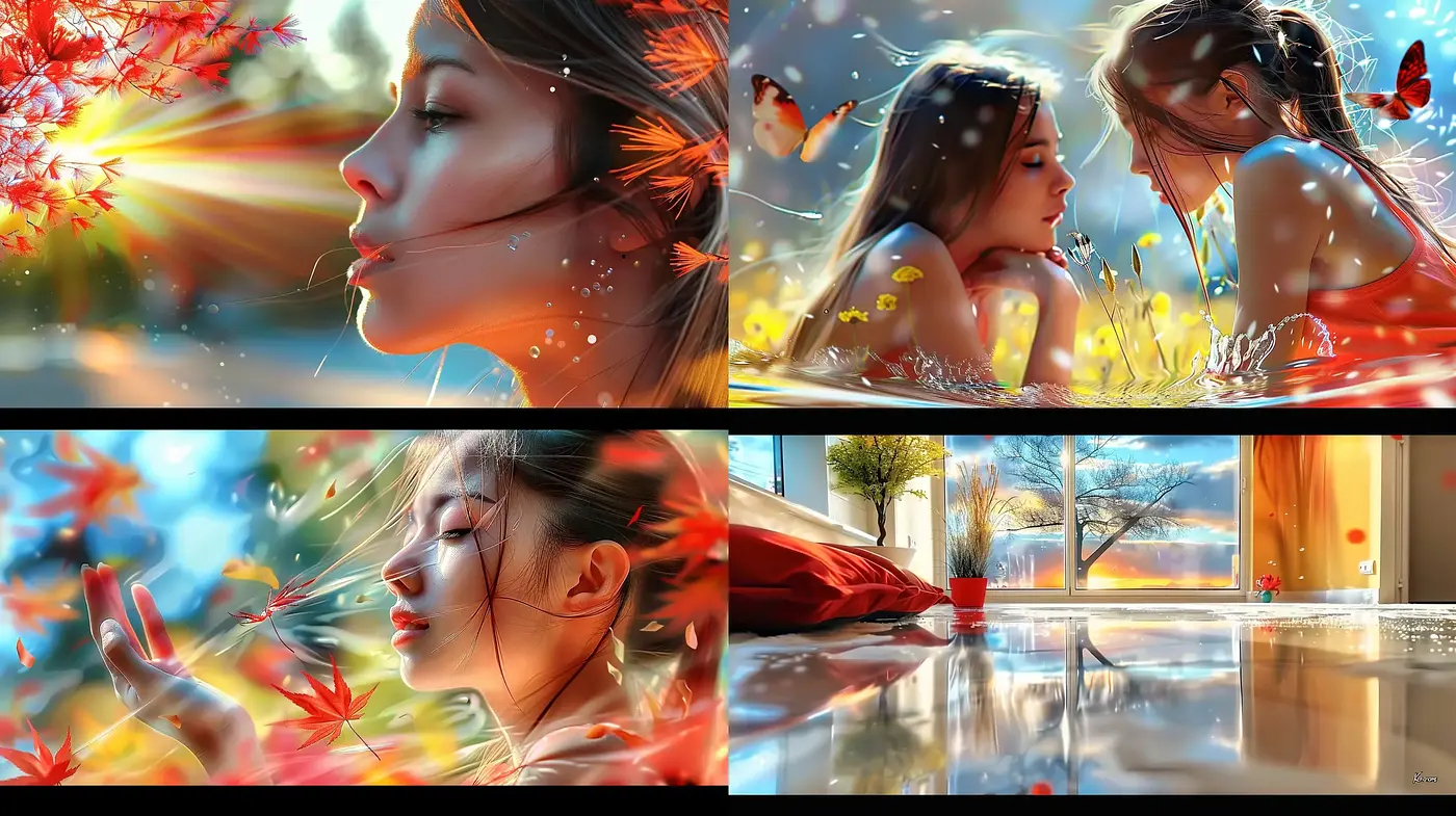 Ethereal Luminance: Dreamlike Essence and Photorealistic Autumnal Hues - Midjourney sref style