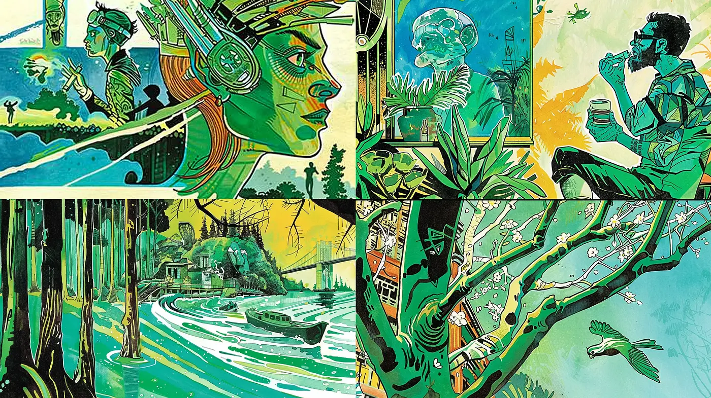Energetic Retro Futurism with Graphic Novel Vibes - Midjourney sref style