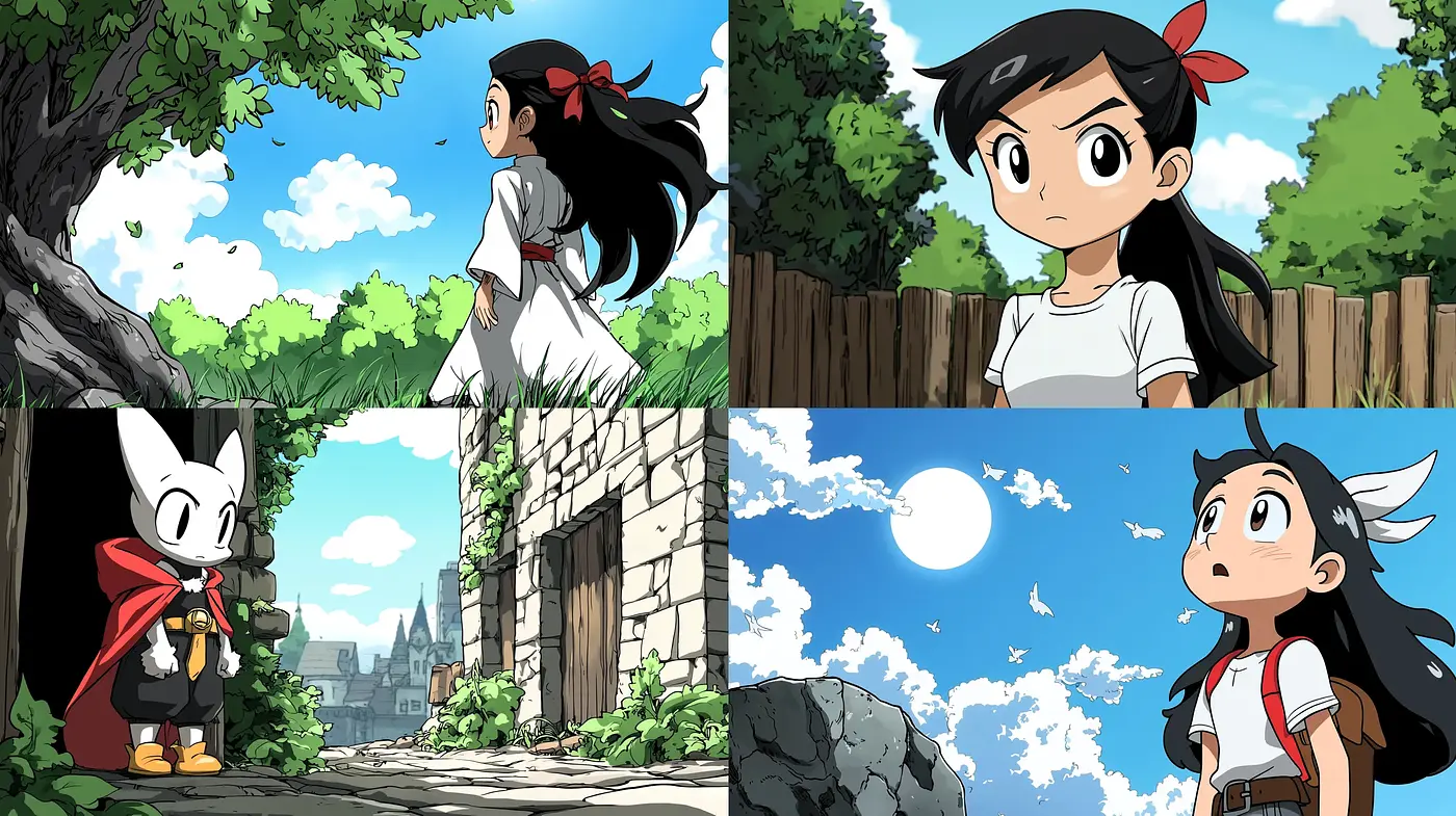 Vibrant Storybook Anime Panorama - Midjourney sref style