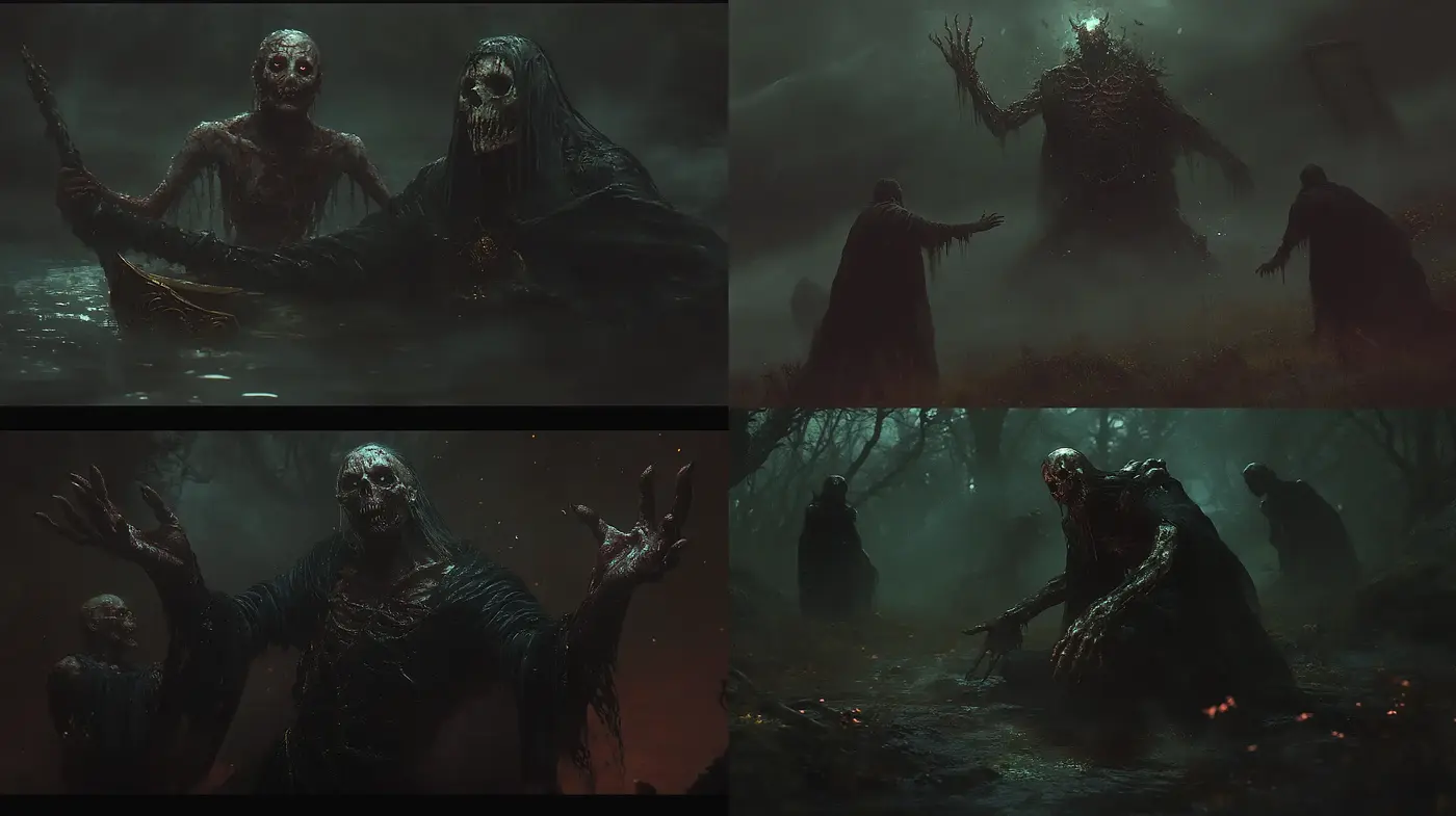 Eerie Ambience of Dark Fantasy Realms - Midjourney sref style